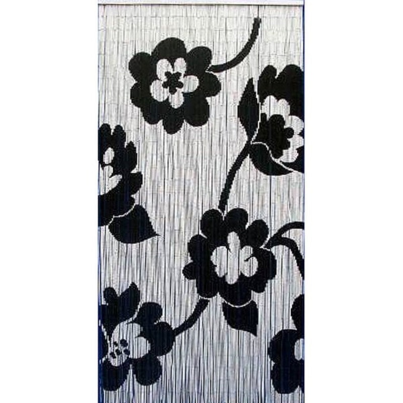 Black and White Flower Bamboo Curtain (Vietnam)