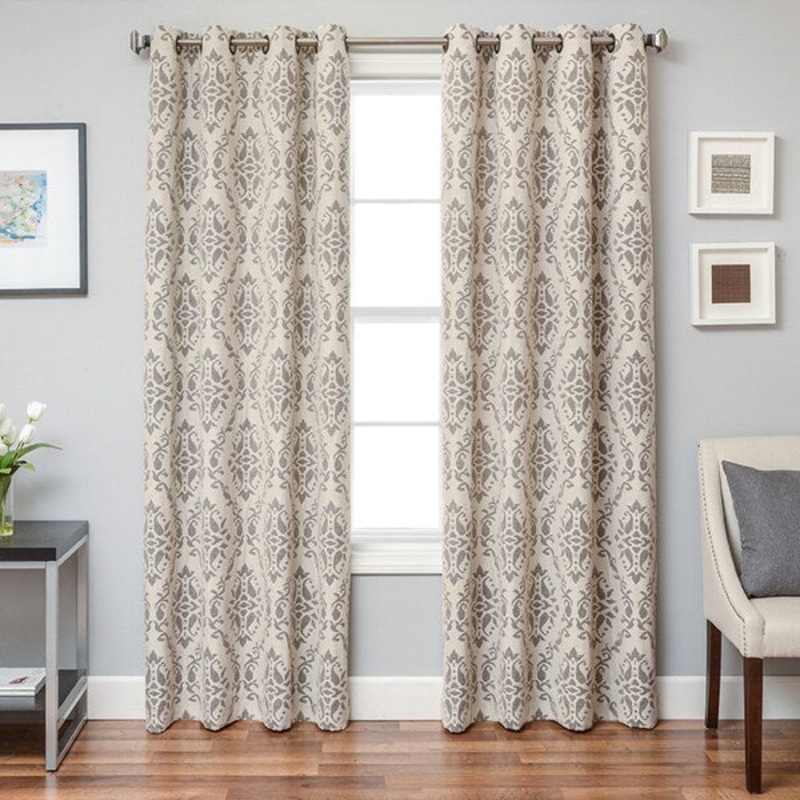 Softline Damascus Damask Grommet Top Curtain Panel