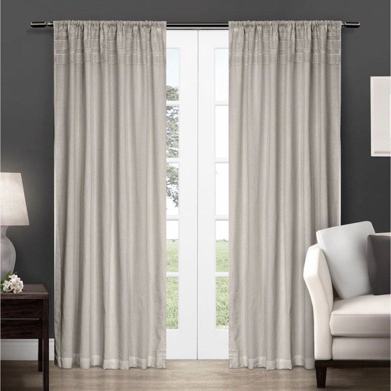 The Gray Barn Dreamweaver Vintage Crochet Cotton Rod Pocket Top Curtain Panel Pair - 50X96