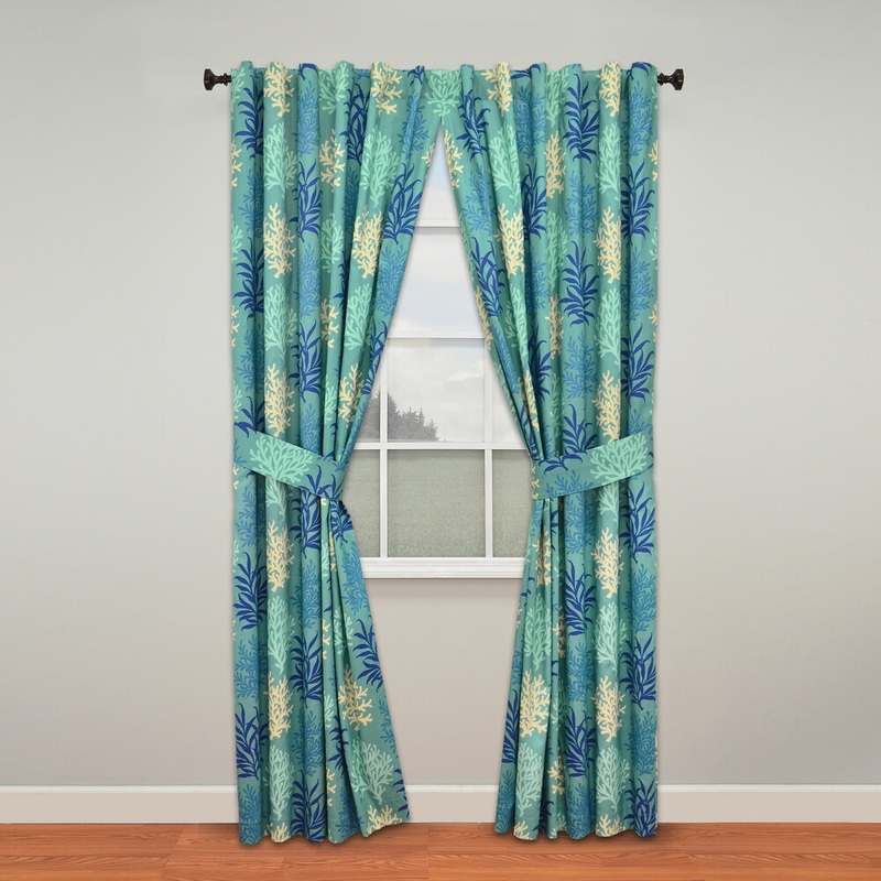 Waverly Marine Life Blue Curtain Panel (Set of 2)
