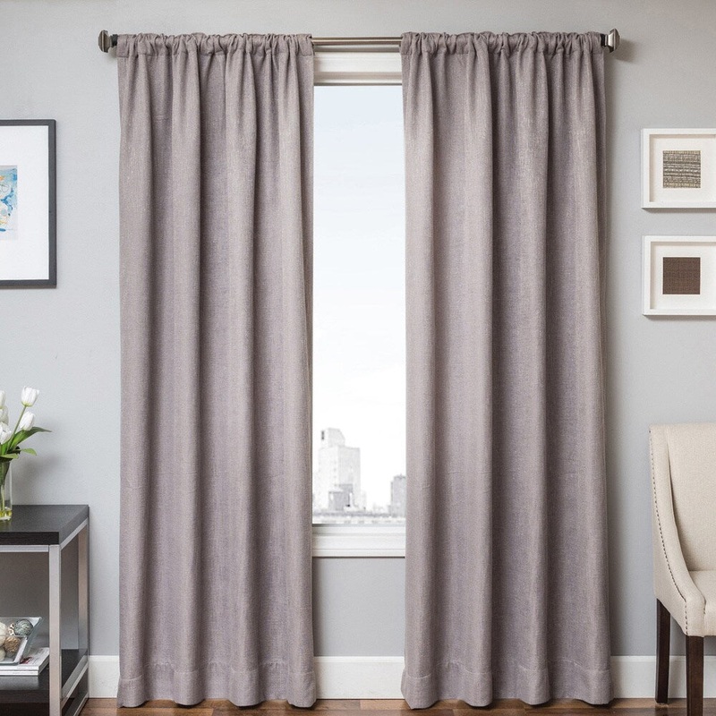 Softline Brandon Faux Linen Rod Pocket Curtain Panel