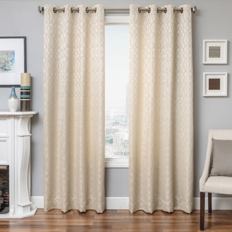 Softline Kofi Grommet Top Cream Fabric Curtain Panel - 54"w x 84"l