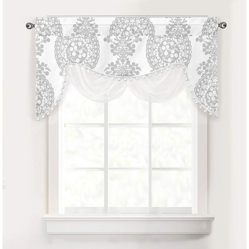 The Curated Nomad Alameda Floral Damask Medallion Pattern Swag Valance - 28" width x 52 " length