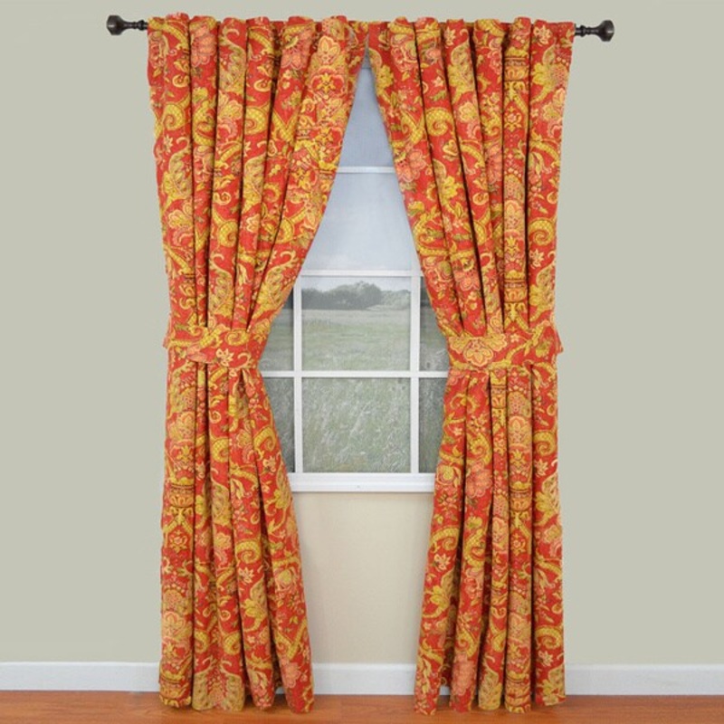 Waverly Cotton 84-inch Archival Urn Curtain Panel Pair - 50 x 84/50 X 84