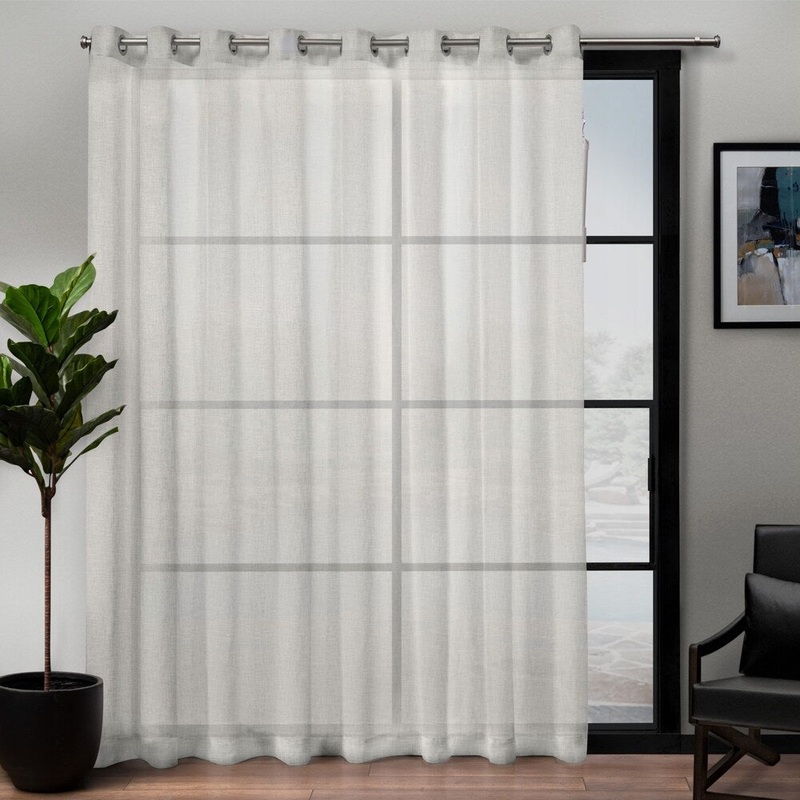 ATI Home Belgian Patio Sheer Grommet Top Single Curtain Panel - 108x84