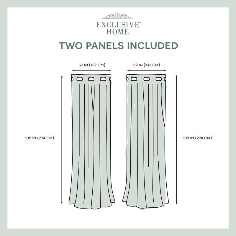 ATI Home Essex Geometric Sheer Grommet Top Curtain Panel Pair