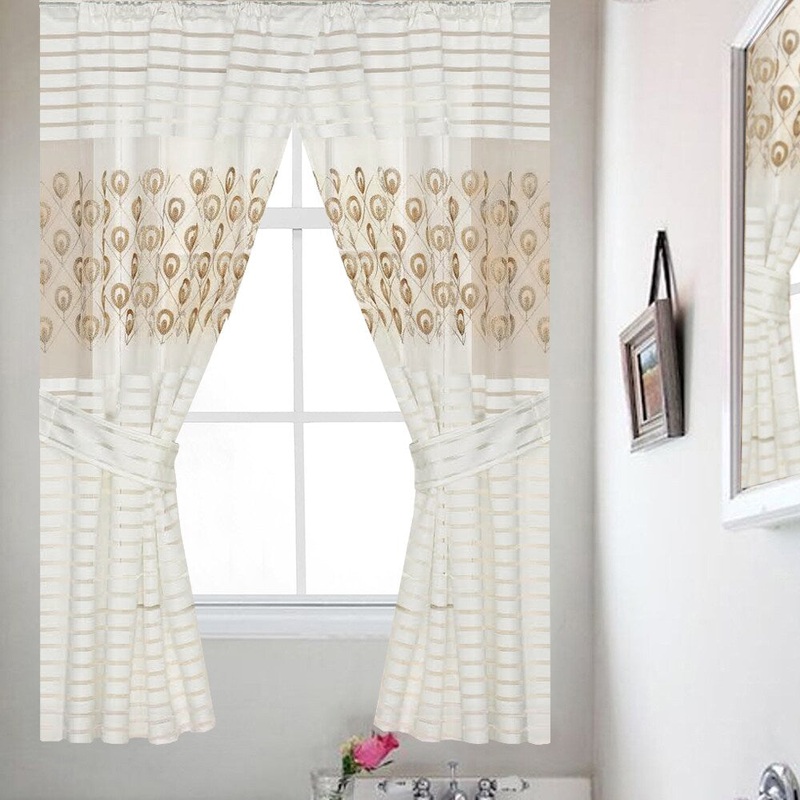 Seraphina Gold Medallion Embroidered 54-Inch Window Curtain Panel (Pair) - 36X54