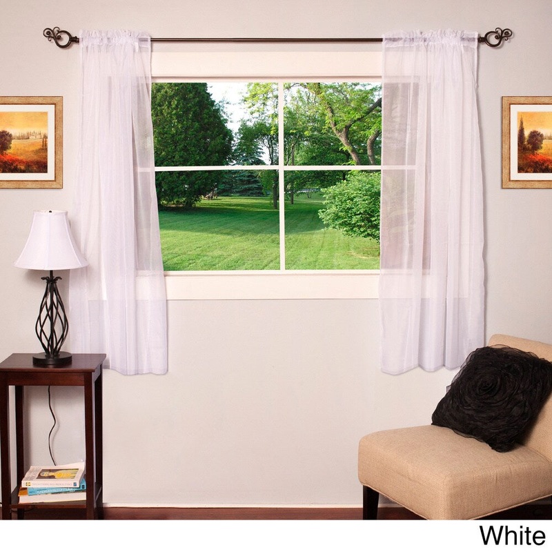 Sheer Rod Pocket 63-inch Curtain Panel Pair - 55 x 63 - 55 x 63