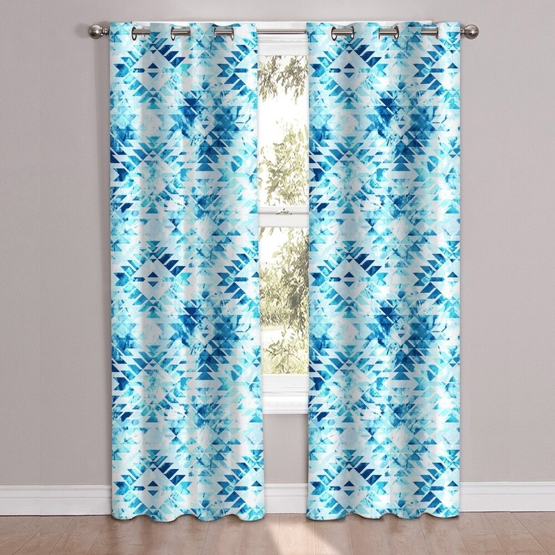 Aqualina Patterned Window Curtain Panel Pair (84"x38") - 84 inch x 38 inch - 84 inch x 38 inch