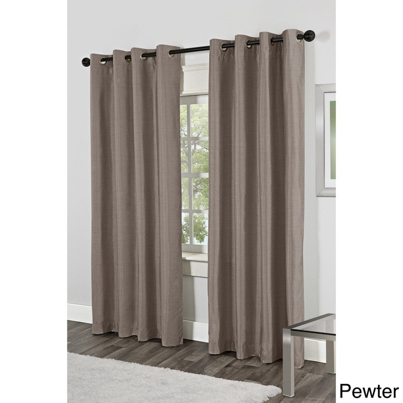 ATI Home Dupioni Faux Silk Grommet Top Curtain Panel Pair