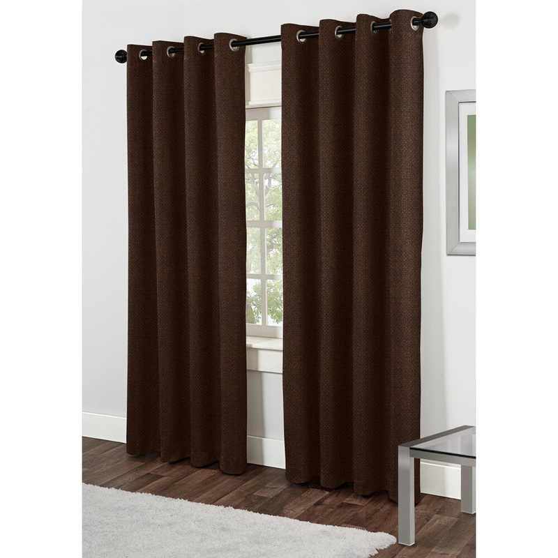 ATI Home Lexington Mocha 84-inch Grommet Top Curtain Panel Pair - 84-Inch Length