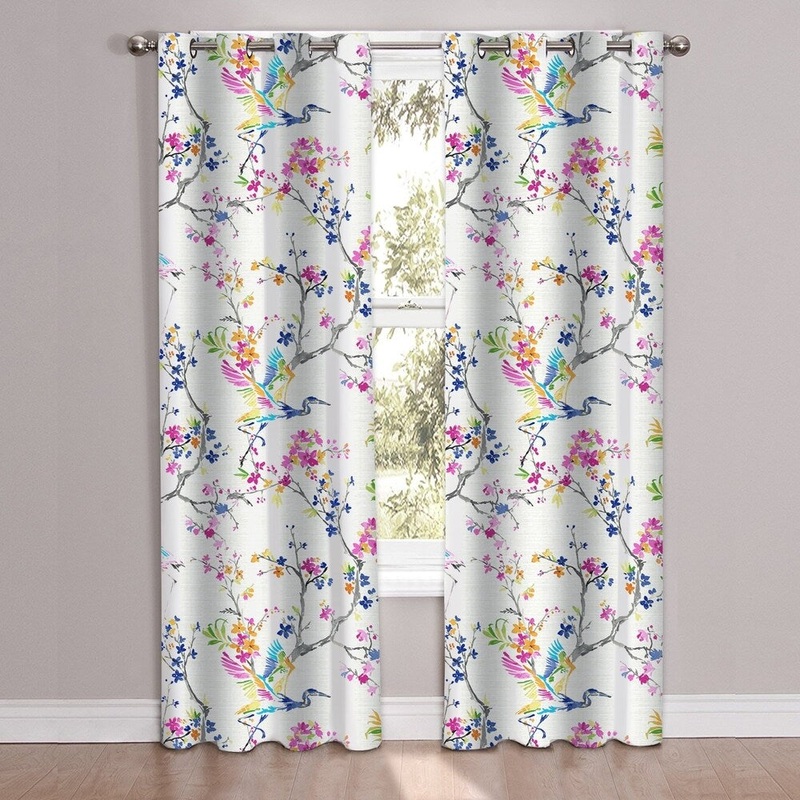 Botanical Patterned Window Curtain Panel Pair (84"x38")