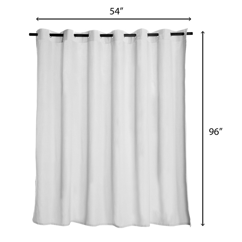 54" x 96" Solid Grommet Semi-Sheer Outdoor Curtain Panel