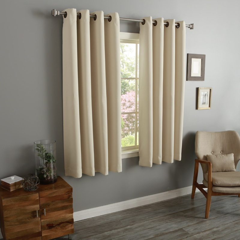 Aurora Home 54 Inch Thermal Insulated Blackout Grommet Top Curtain Panel Pair - 52"w x 54"l each - 52"w x 54"l each