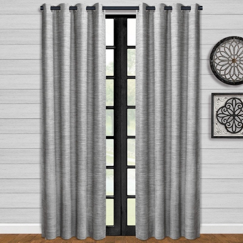 SUN+BLK Plimpton Textured Blackout Curtain, 2 Panels