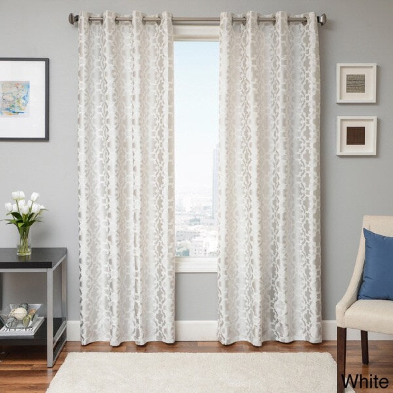 Softline Peyton Tile Woven Jacquard Grommet Top Curtain Panel
