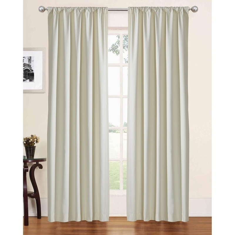 Style Quarters Solid Blackout Ivory Window Panel Pair -Ivory- Light Blocking - Microfiber - 42"W x 84"L (1 pair)