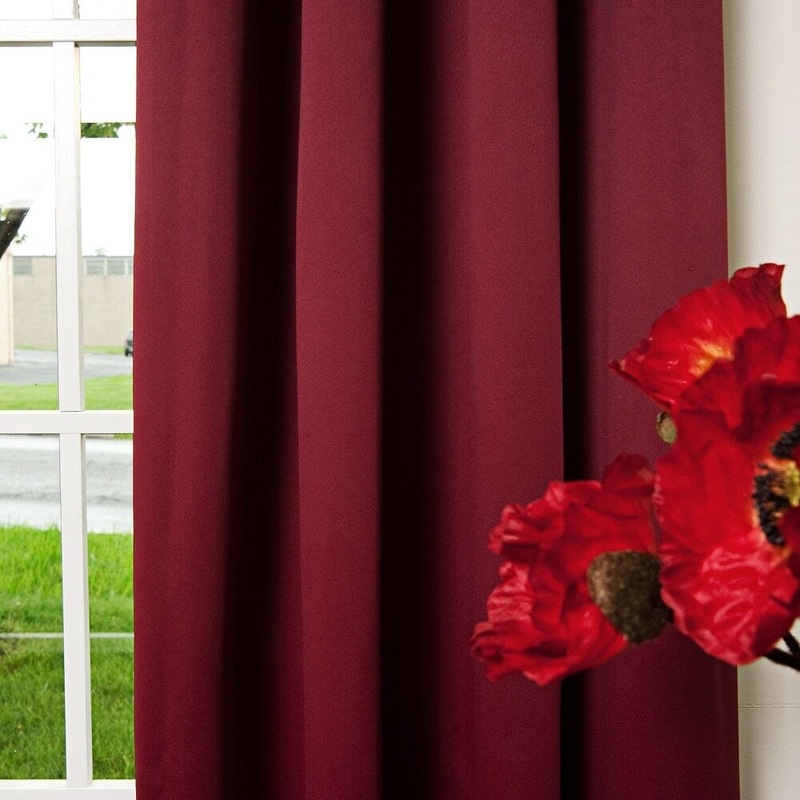ALEKO 52"x63" Burgundy Thermal Insulated Blackout Curtain Panel Set