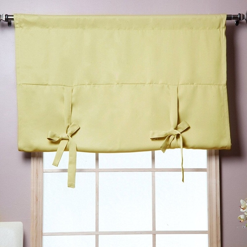 ALEKO Beige 42"x63" Shade Thermal Insulated Blackout Tie Up Curtain