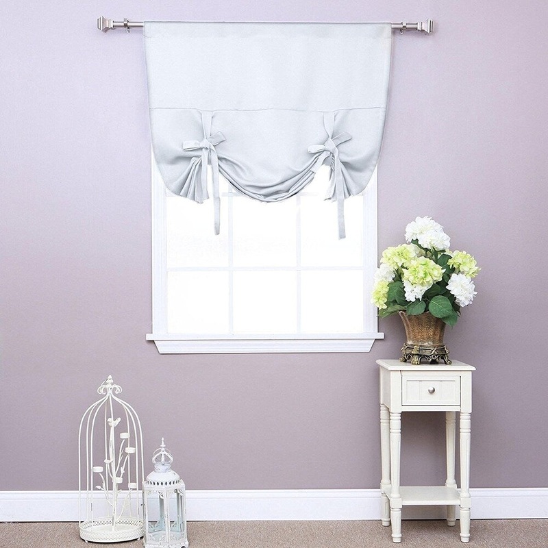 ALEKO Grey 42"x63" Shade Thermal Insulated Blackout Tie Up Curtain