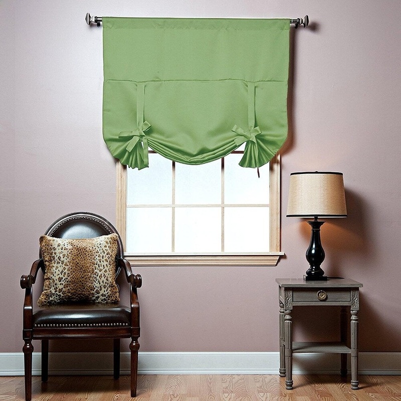 ALEKO Olive 42"x63" Shade Thermal Insulated Blackout Tie Up Curtain