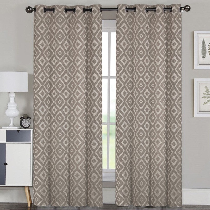 Artistic Linen Allure Jacquard Grommet-top Window Curtain Panel