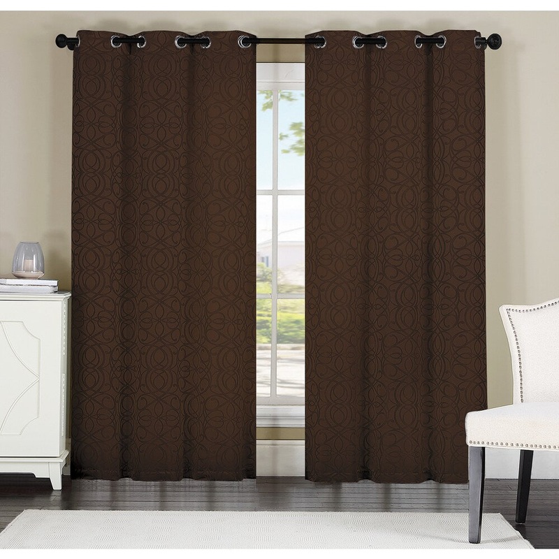 Artistic Linen Keegan Jacquard Grommet-top Window Curtain Panel Pair