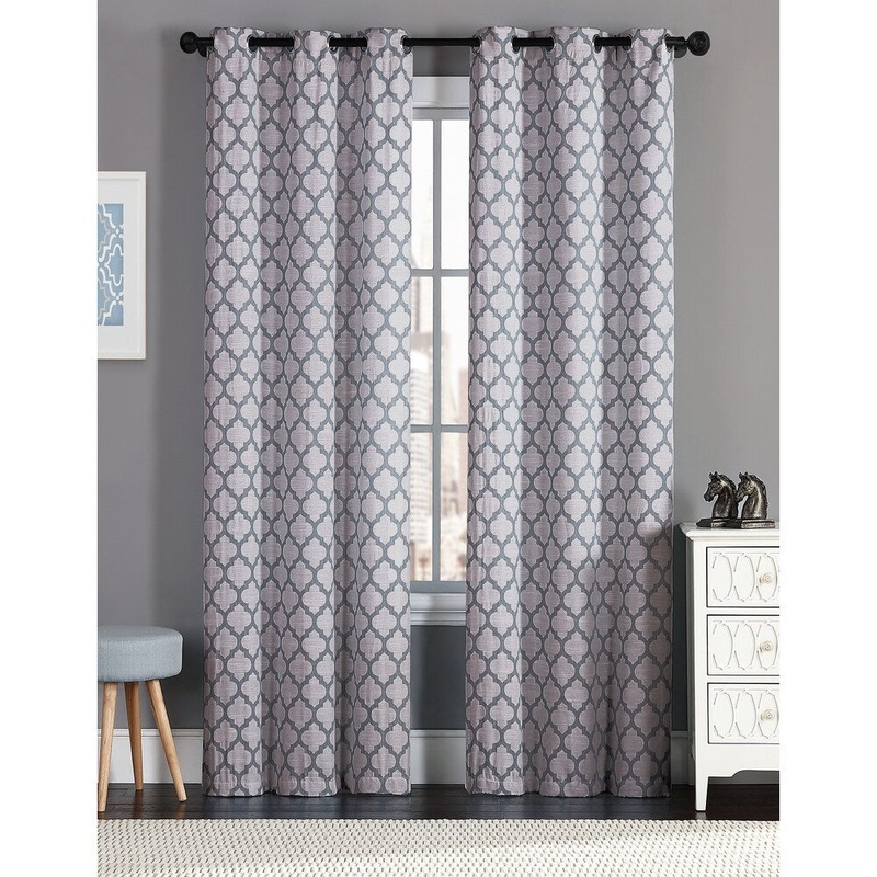 Artistic Linen Links Textured Grommet Top Window Curtain Panel Pair