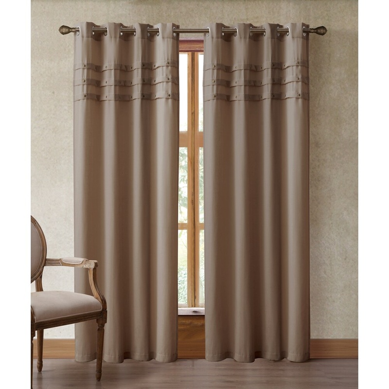 Artistic Linen Olivia Textured Grommet-top Window Curtain Panel Pair