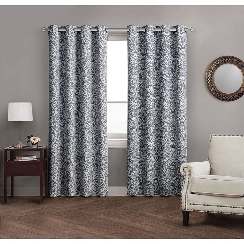 Avondale Manor Madera Damask Curtain Panel Pair