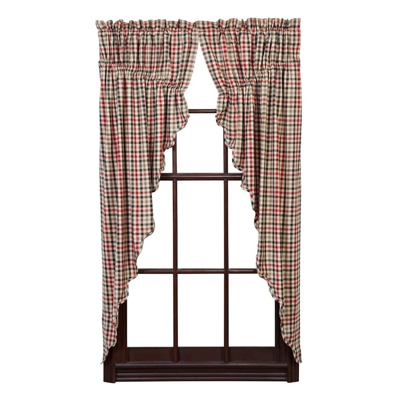 Victory Scalloped Lined Prairie Curtain Set - 63" x 36"