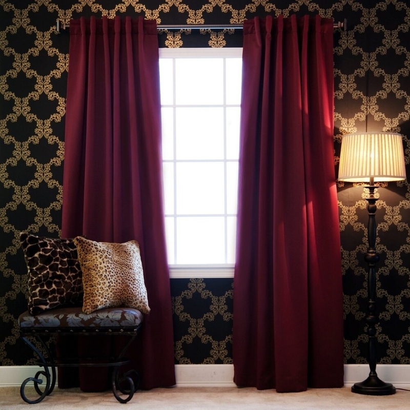 ALEKO 52"x84" Burgundy Thermal Insulated Blackout Curtain Panel Set