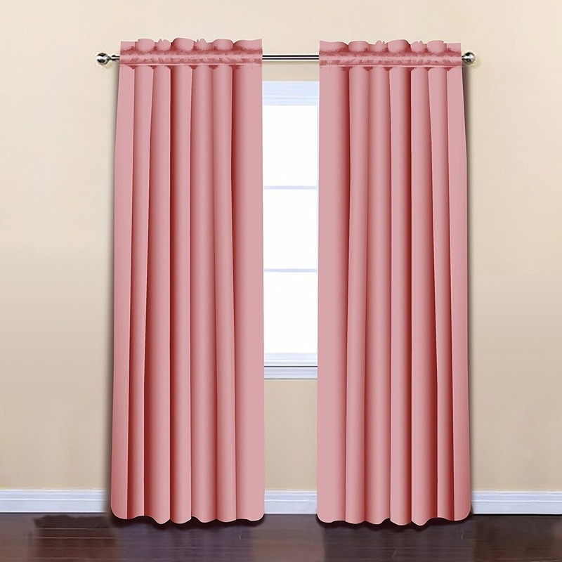 ALEKO 52"x84" Pink Thermal Insulated Blackout Curtain Panel Set