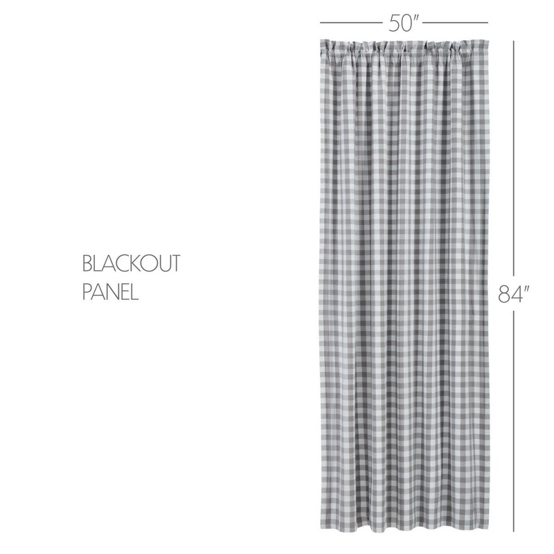 Annie Buffalo Grey Check Blackout Panel 84x50