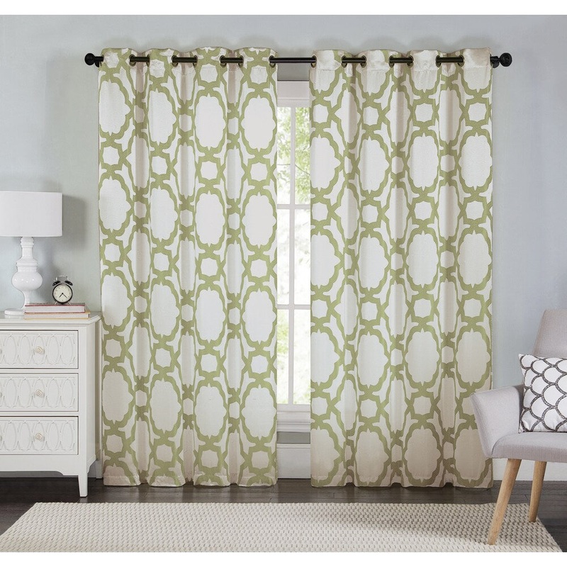Artistic Linen Artistic Kutcher Linen Jacquard Grommet Top-window Curtain Panel - 55 x 84 - 55 x 84