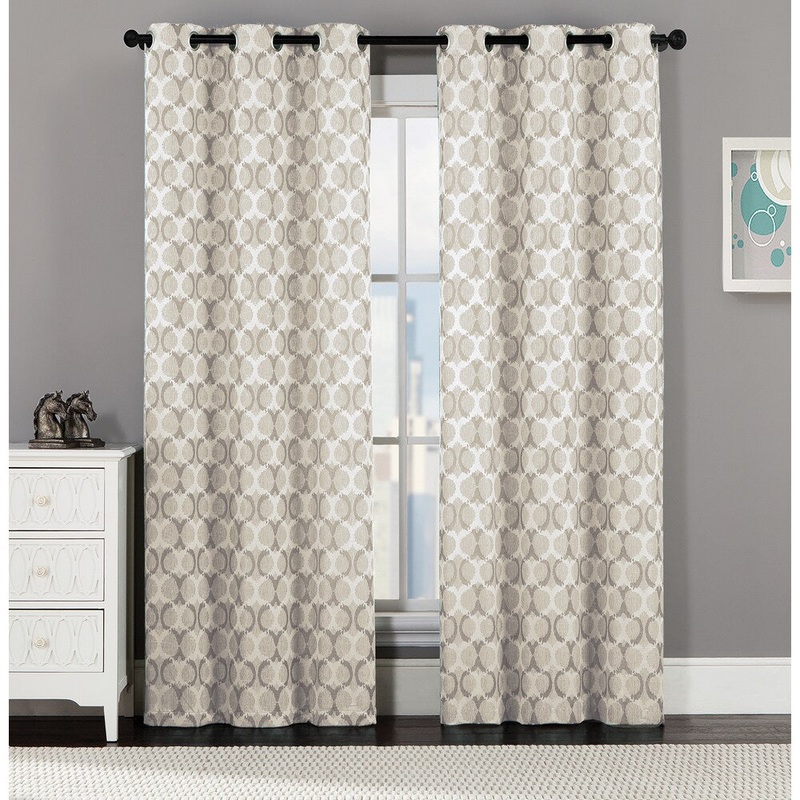 Artistic Linen Logan 84-Inch Jacquard Curtain Panel Pair with Grommets