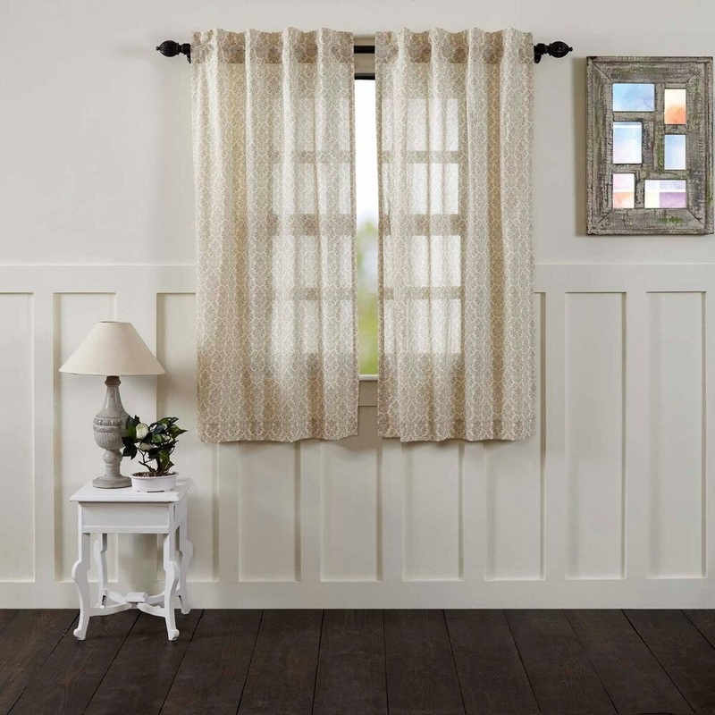 Ava Lined Short Curtain Panel Set of 2 - 63" x 36"