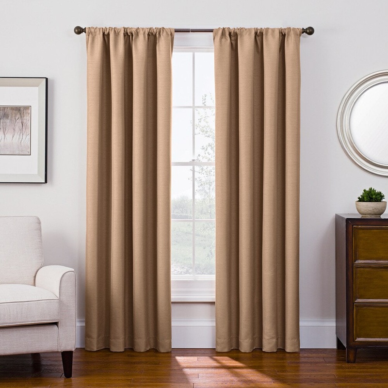 Style Decor Antique Satin Rod Pocket Room-Darkening Curtain