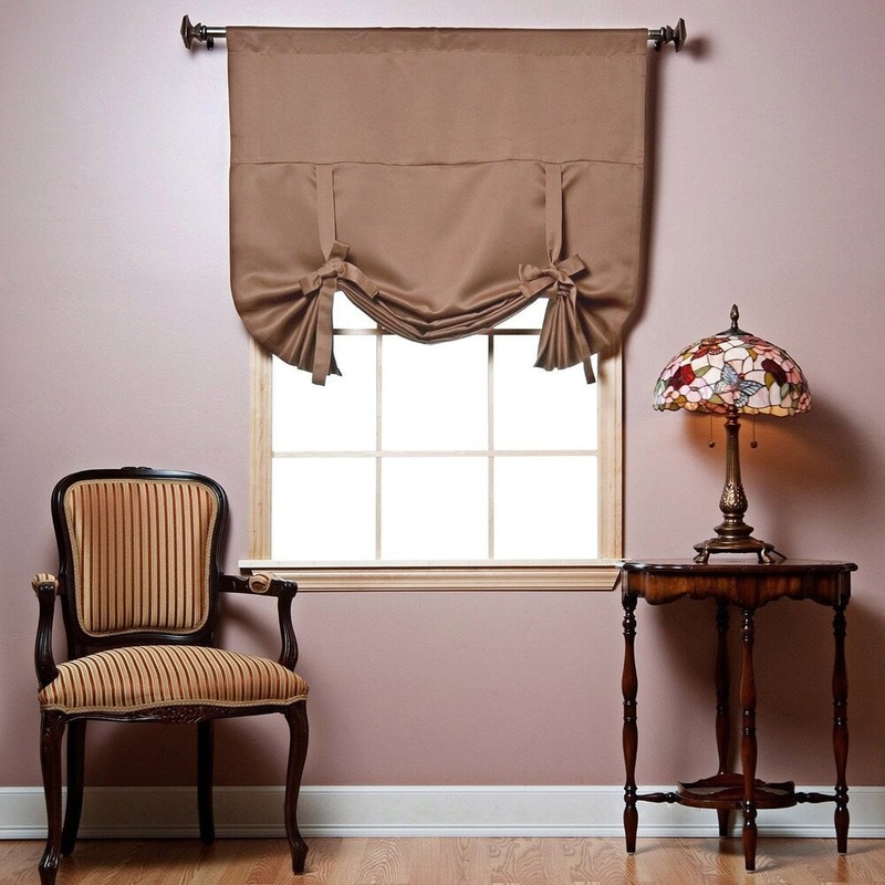 ALEKO Brick 42"x63" Shade Thermal Insulated Blackout Tie Up Curtain