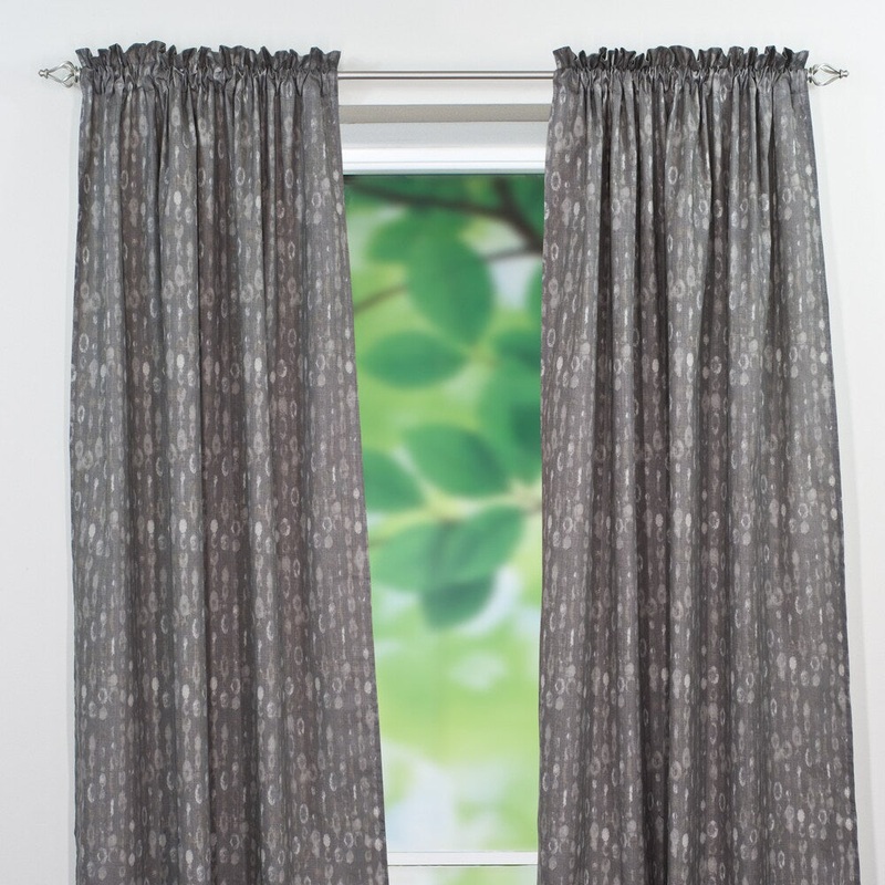 Amba Grey Dossett Rod Pocket Curtain Panel