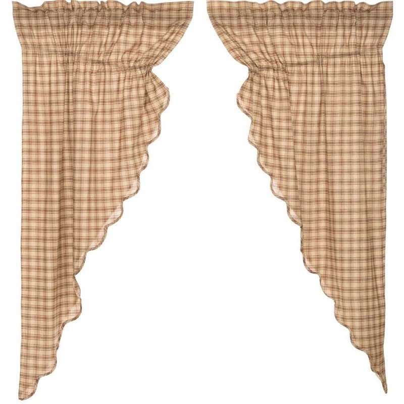 Bradley Scalloped Prairie Curtain Set - 63" x 36"