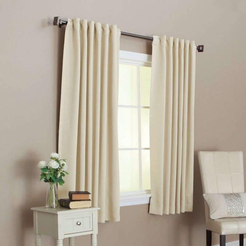 ALEKO 52"x63" Beige Thermal Insulated Blackout Curtain Panel Set