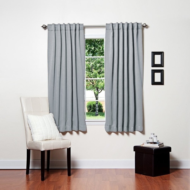 ALEKO 52"x63" Grey Thermal Insulated Blackout Curtain Panel Set