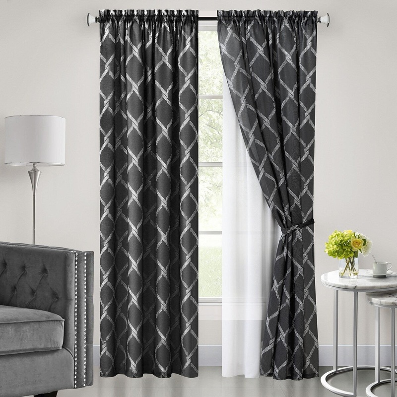 Bombay Double Layered Rod Pocket Window Curtain Panel