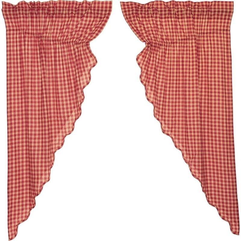 Breckenridge Scalloped Lined Prairie Curtain Set - 63" x 36"