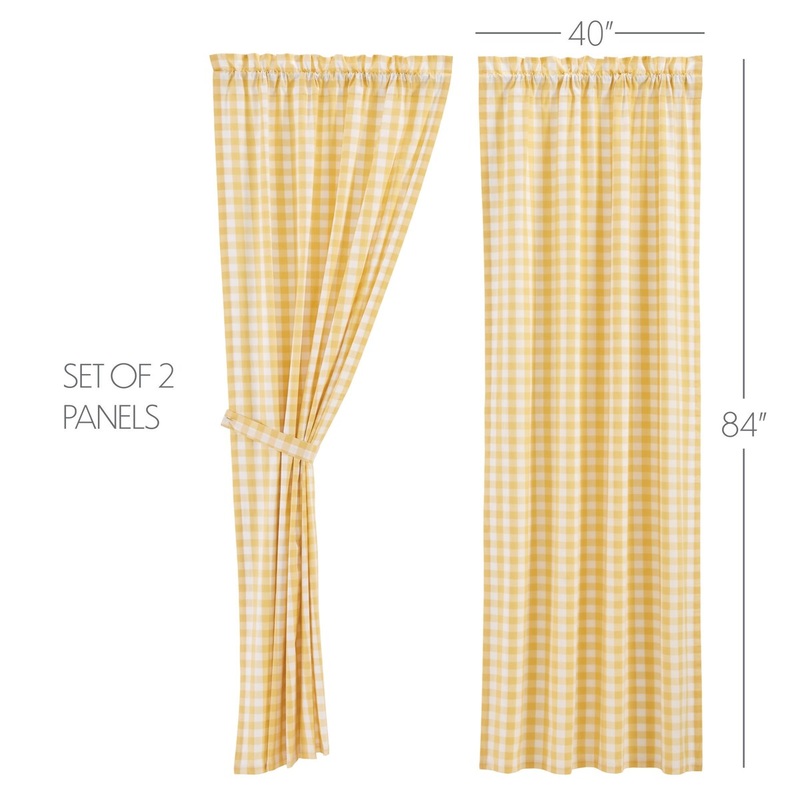 Annie Buffalo Yellow Check Panel Set of 2 84x40