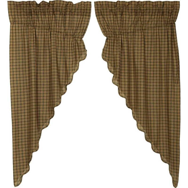 Barrington Scalloped Lined Prairie Curtain Set - 63" x 36"