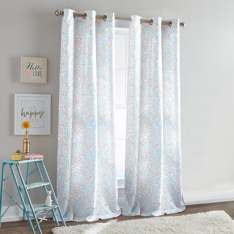 Ryder Paisley Room Darkening Grommet Curtain Panel Pair