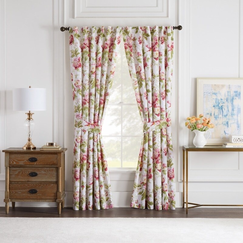 Waverly Forever Peony 100x84 Panel Pair - Berry