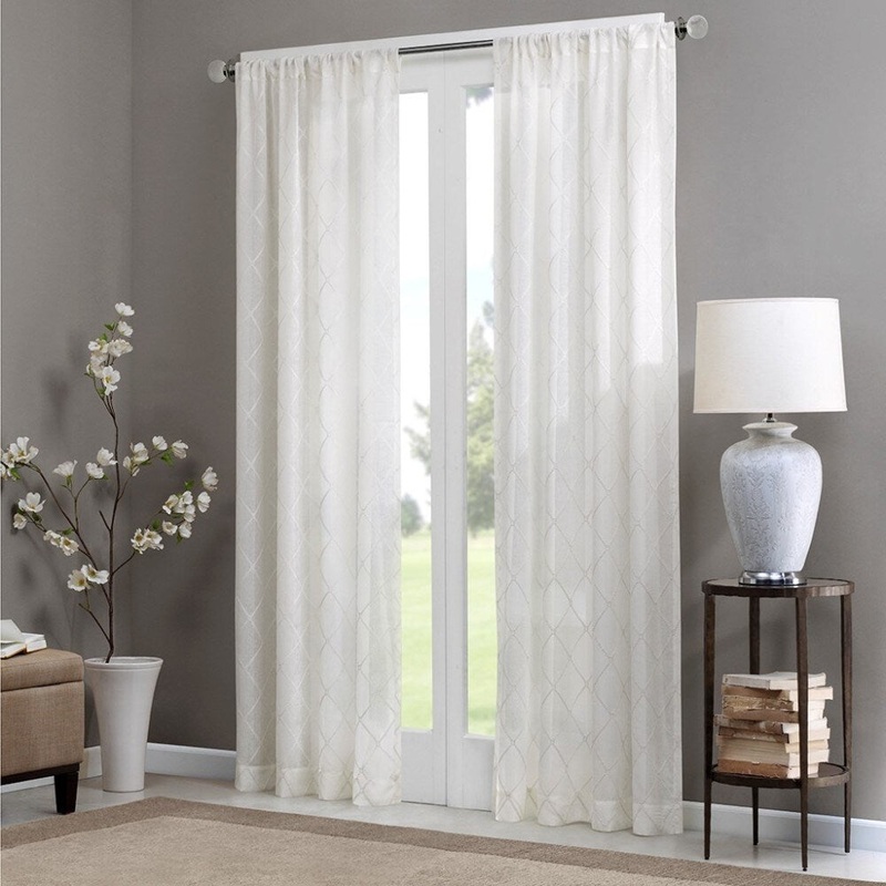 50x95" Diamond Sheer Window Curtain Panel